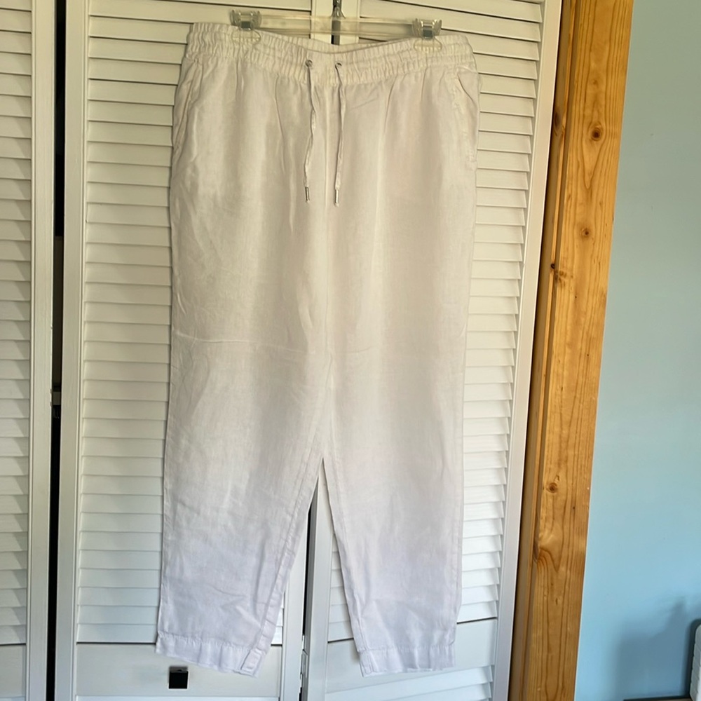 White H&M linen pants